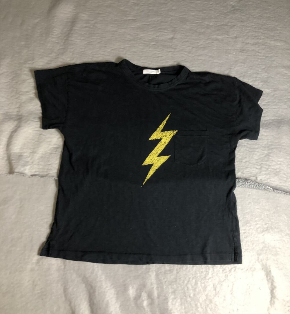 Rag & Bone T Shirt Black M Black Lighting Bolt Minimalist Layering Hipster